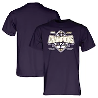 T-shirt unisexe bleu 84 violet James Madison Dukes Champions de football Sun Belt 2025