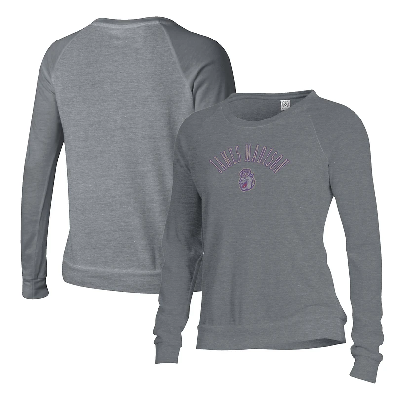 Women's Alternative Apparel Gray James Madison Dukes Slouchy Pullover Sweatshirt