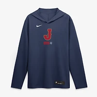 Men's Nike Navy Japan Baseball 2026 World Classic Authentic Collection Dri-FIT Long Sleeve Hooded T-Shirt