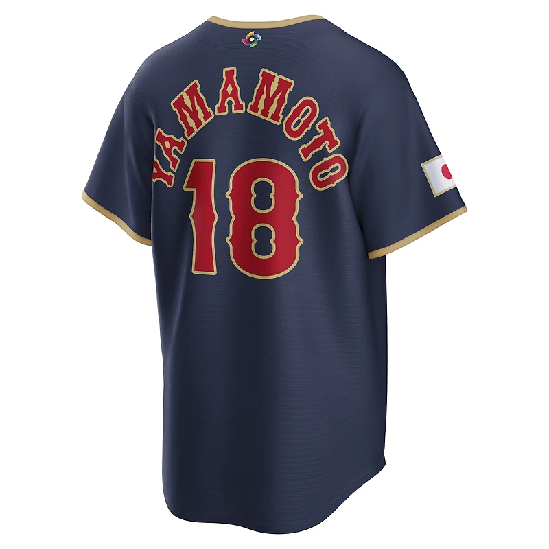 Men's Nike Yoshinobu Yamamoto Navy Japan Baseball 2026 World Classic Road Stadium Jersey