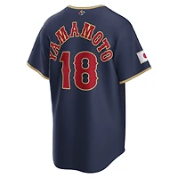 Men's Nike Yoshinobu Yamamoto Navy Japan Baseball 2026 World Classic Road Stadium Jersey