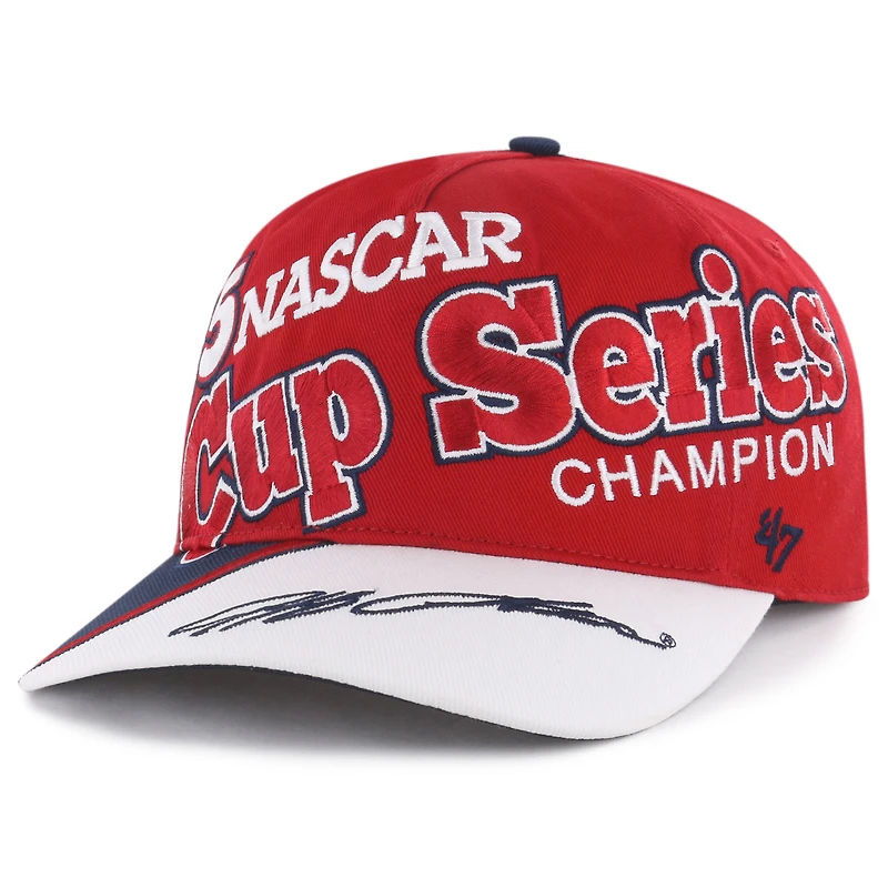 Casquette ajustable Jeff Gordon 1995 NASCAR Cup Series pour homme, modèle rouge/blanc « 47 », champion Hitch