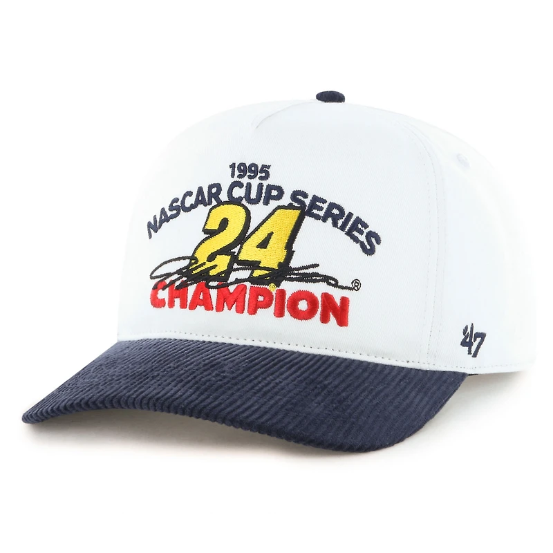 Men's '47  White/Navy Jeff Gordon 1995 NASCAR Cup Series Champion Corduroy Bill Hitch Adjustable Hat
