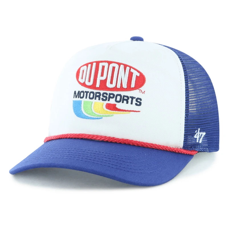Casquette de camionneur ajustable Jeff Gordon DuPont Rope '47 blanche/bleu roi pour homme