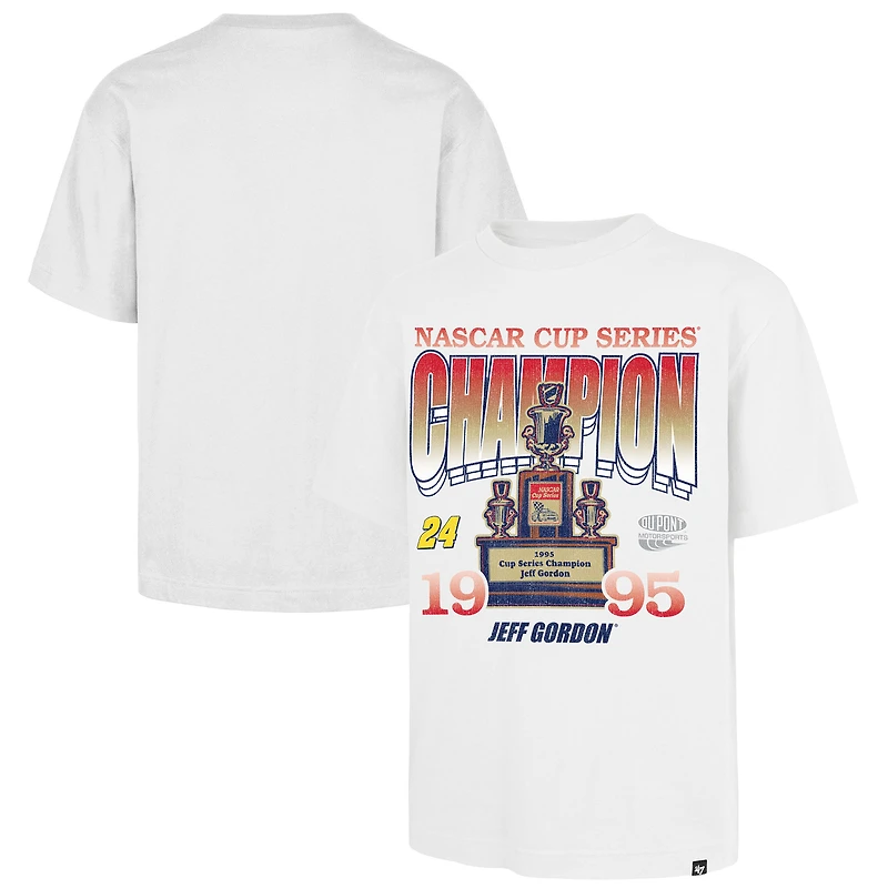 Men's '47  White Jeff Gordon 1995 NASCAR Cup Series Champion Race Day Foundation T-Shirt