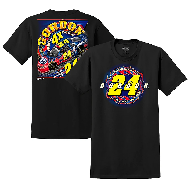 T-shirt noir pour homme de la collection Hendrick Motorsports Team Jeff Gordon, quadruple champion NASCAR