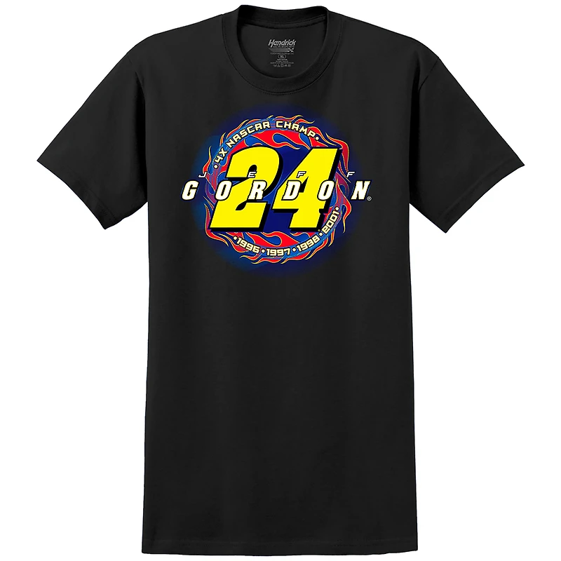 Men's Hendrick Motorsports Team Collection  Black Jeff Gordon Four-Time NASCAR Champion T-Shirt
