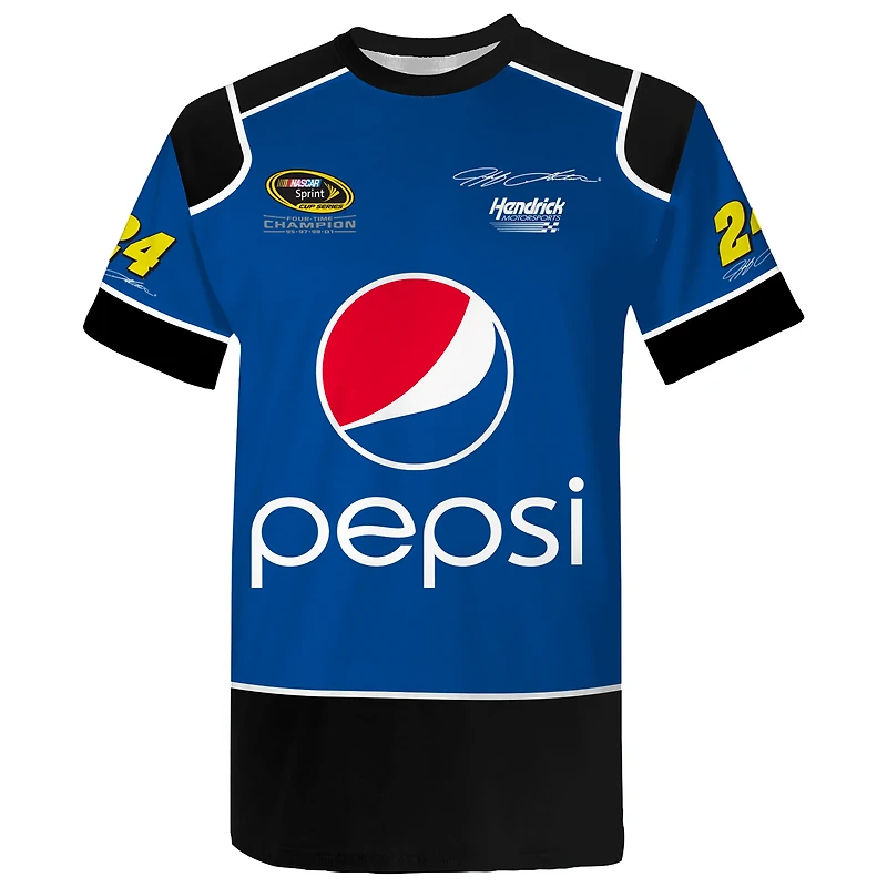 T-shirt bleu pour homme de la collection Hendrick Motorsports Team, Jeff Gordon, légende Pepsi