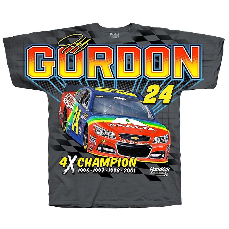 Men's Hendrick Motorsports Team Collection Charcoal Jeff Gordon Four-Time Champion Axalta Legend T-Shirt