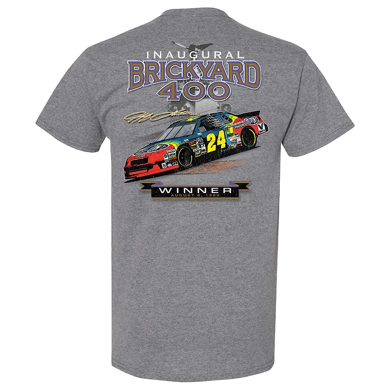 T-shirt gagnant de la Collection Hendrick Motorsports Team Heather Charcoal Jeff Gordon 1994 Indy Brickyard 400 pour hommes