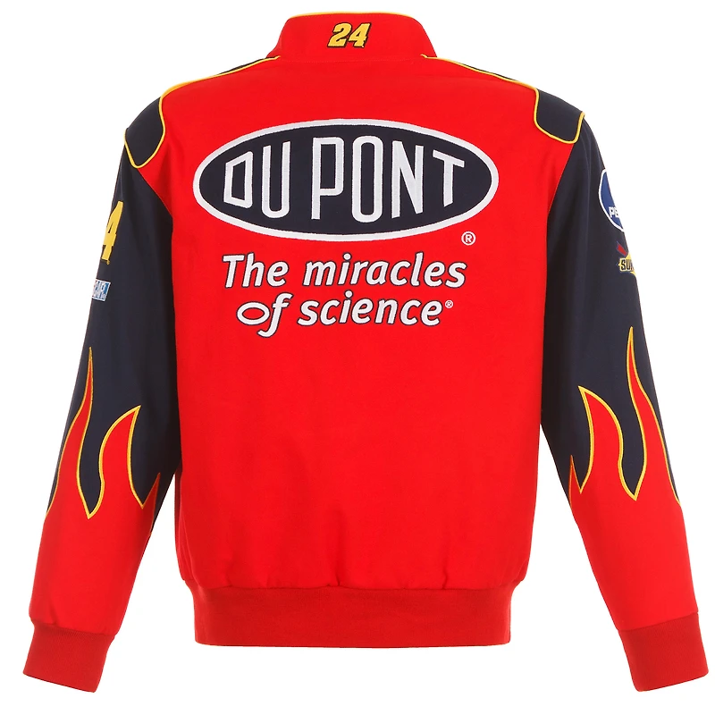 Veste rouge à bouton-pression pour uniforme de pilote en sergé JH Design Jeff Gordon DuPont hommes