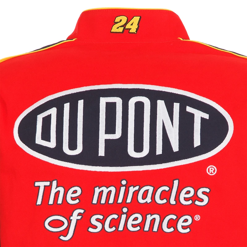 Veste rouge à bouton-pression pour uniforme de pilote en sergé JH Design Jeff Gordon DuPont hommes