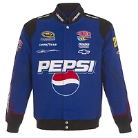 Veste d'uniforme en sergé à bouton-pression complète JH Design Royal Jeff Gordon Pepsi pour hommes
