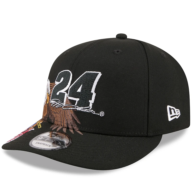 Casquette snapback New Era Jeff Gordon A-Frame 9FIFTY noire pour homme