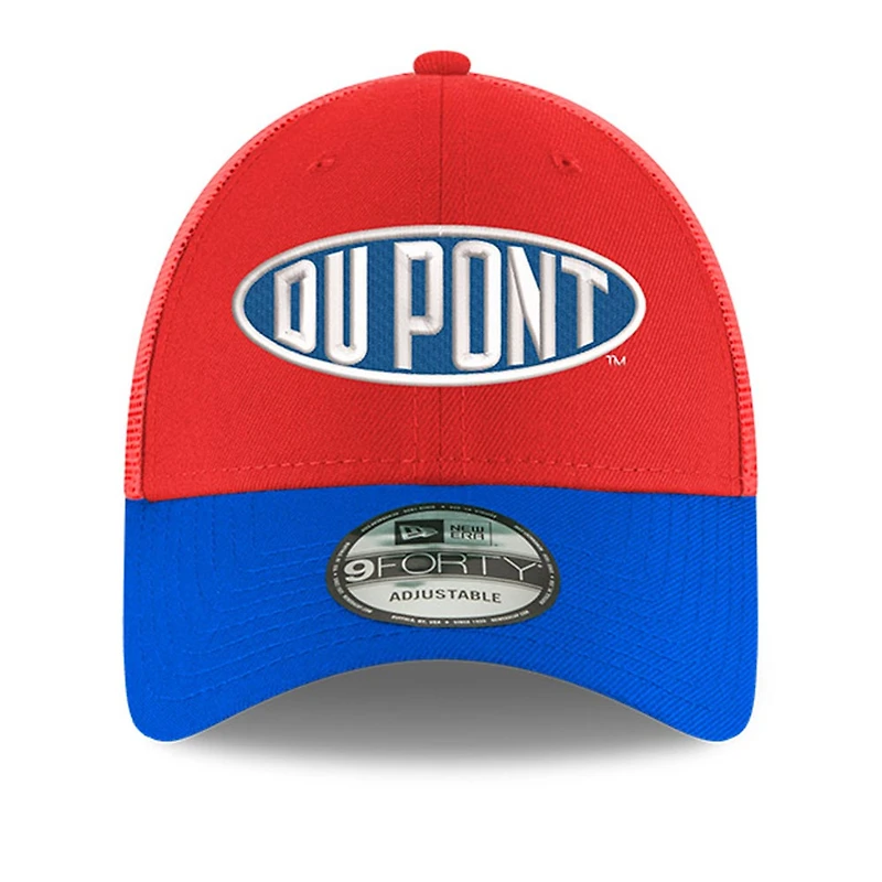 Casquette New Era Scarlet Jeff Gordon Dupont 9FORTY A-Frame Trucker Snapback pour homme