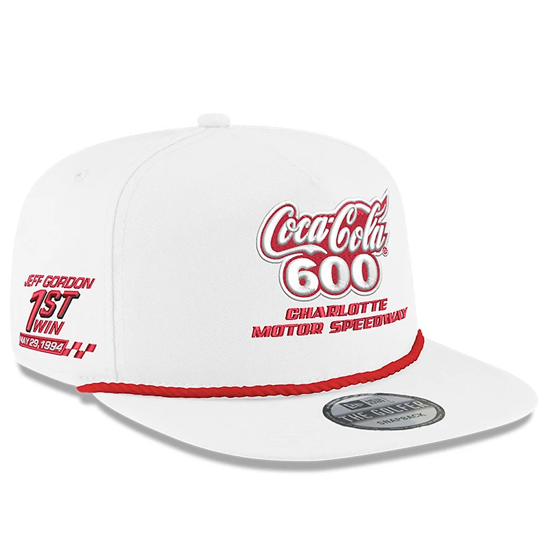 Casquette ajustable Jeff Gordon Coca-Cola 600 First Win Golfer New Era pour hommes, blanche