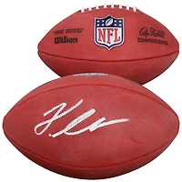 Ballon de football américain Wilson Duke en couleur, autographié par Jeremiyah Love des Cardinals de l'Arizona
