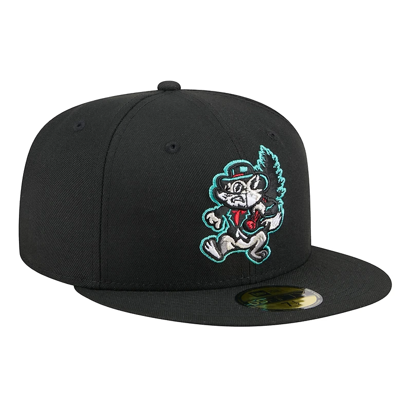 Casquette ajustée 59FIFTY New Era noire Jersey Shore BlueClaws Theme Nights pour homme