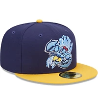 Men's New Era Blue/Yellow Jersey Shore BlueClaws Marvel x Minor League 59FIFTY Fitted Hat