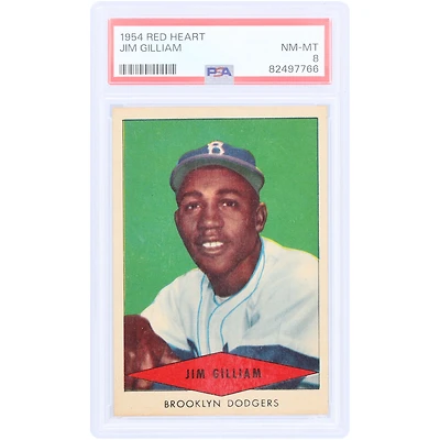 Jim Gilliam Brooklyn Dodgers 1954 Red Heart #NNO PSA Authenticated 8 Card