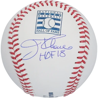 Jim Thome Cleveland Indians Autographed Hall of Fame Logo Baseball with "HOF 18" Inscription