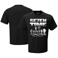 T-shirt à damier pour hommes, noir, Jimmie Johnson, Temple de la renommée NASCAR, promotion 2024, sept fois