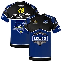 T-shirt bleu pour homme de la collection Hendrick Motorsports Team, avec l'uniforme légendaire Jimmie Johnson Lowe's