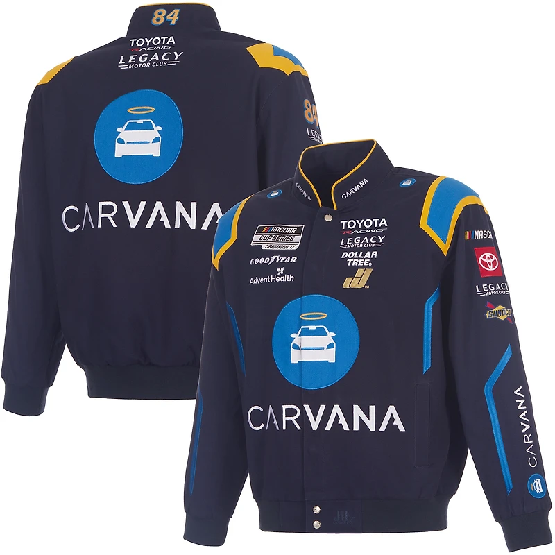 Men's JH Design Navy Jimmie Johnson 2026 Carvana Full-Snap Twill Racing Jacket