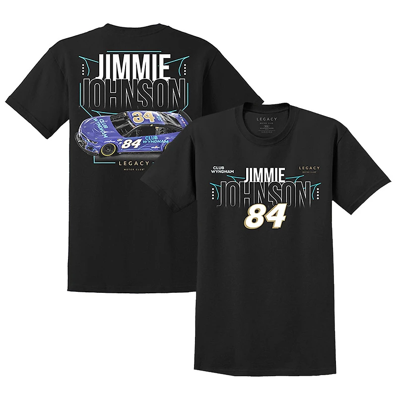 T-shirt noir Jimmie Johnson 2023 #84 Club Wyndham de la collection LEGACY Motor Team pour homme