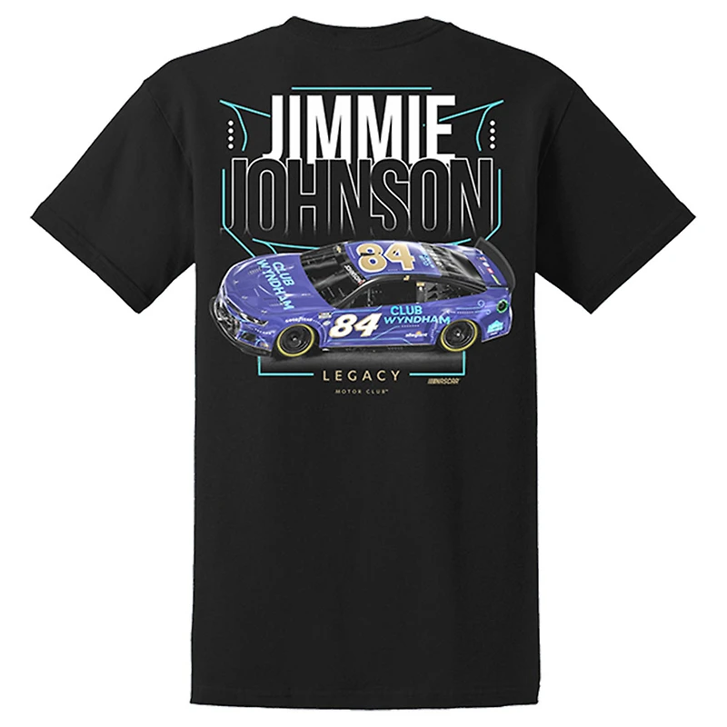 T-shirt noir Jimmie Johnson 2023 #84 Club Wyndham de la collection LEGACY Motor Team pour homme