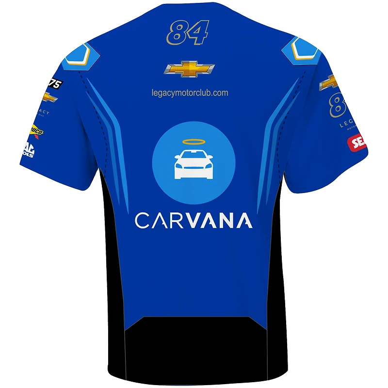T-shirt pour homme LEGACY Motor Club Team Collection Blue Jimmie Johnson Carvana sublimé
