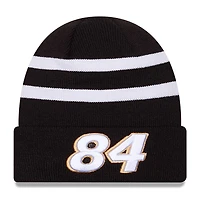 Bonnet en tricot à revers Jimmie Johnson New Era noir/blanc pour hommes