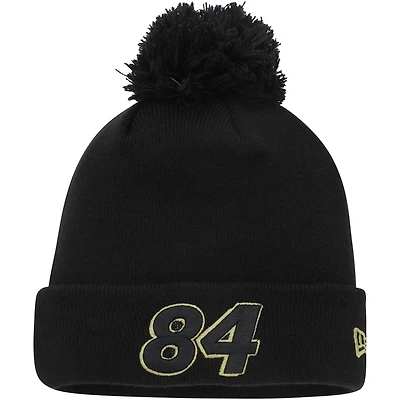 Men's New Era Black Jimmie Johnson Cuffed Knit Hat with Pom
