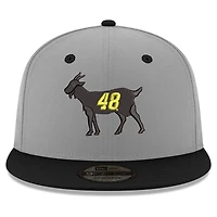 Casquette ajustable Snapback Jimmie Johnson GOAT 9FIFTY New Era pour hommes, gris/noir