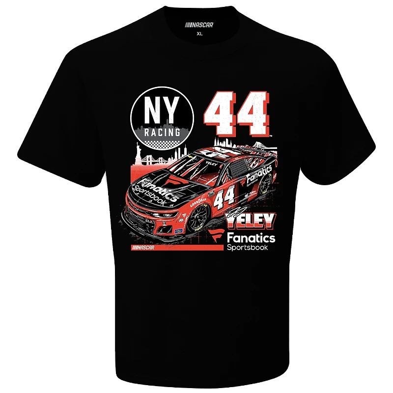 Men's Checkered Flag Sports  Black J.J. Yeley Fanatics Sportsbook Car T-Shirt