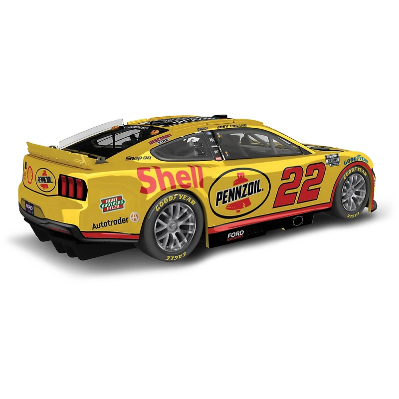 Action Racing Joey Logano #22 Shell-Pennzoil Trois fois champion de la NASCAR Cup Series 1:24 Ford Mustang moulée sous pression en couleur chromée