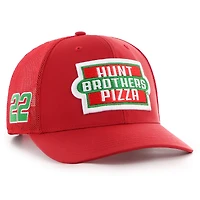 Chapeau réglable en velours côtelé triple hit '47 Red Joey Logano Hunt Brothers Pizza pour hommes