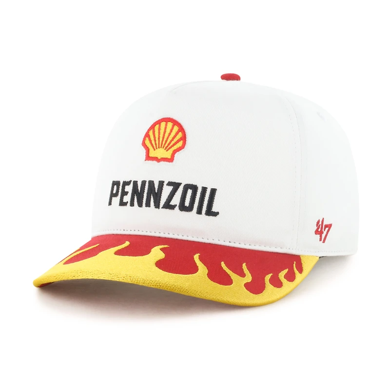 Casquette ajustable Joey Logano Flame Hitch blanche et or pour homme, modèle 47