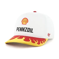 Casquette ajustable Joey Logano Flame Hitch blanche et or pour homme, modèle 47