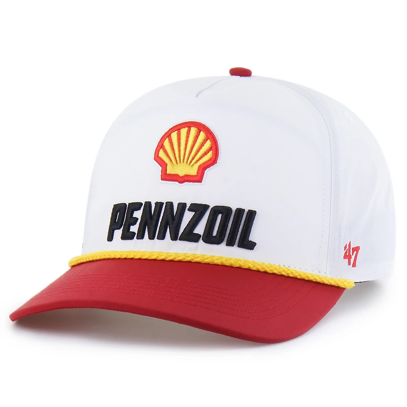 Men's '47 White/Red Joey Logano brrr° Shell-Pennzoil Rope Hitch Adjustable Hat