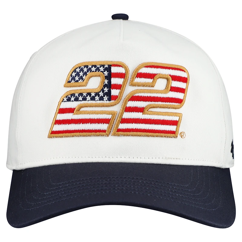 Men's '47 White Joey Logano Flag Fill Two-Tone Team Adjustable Hitch Hat