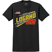 T-shirt noir pour homme Joey Logano, champion de la NASCAR Cup Series 2024