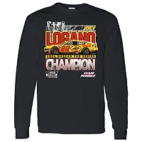 Men's Checkered Flag Sports Black Joey Logano 2024 NASCAR Cup Series Champion Official Long Sleeve T-Shirt
