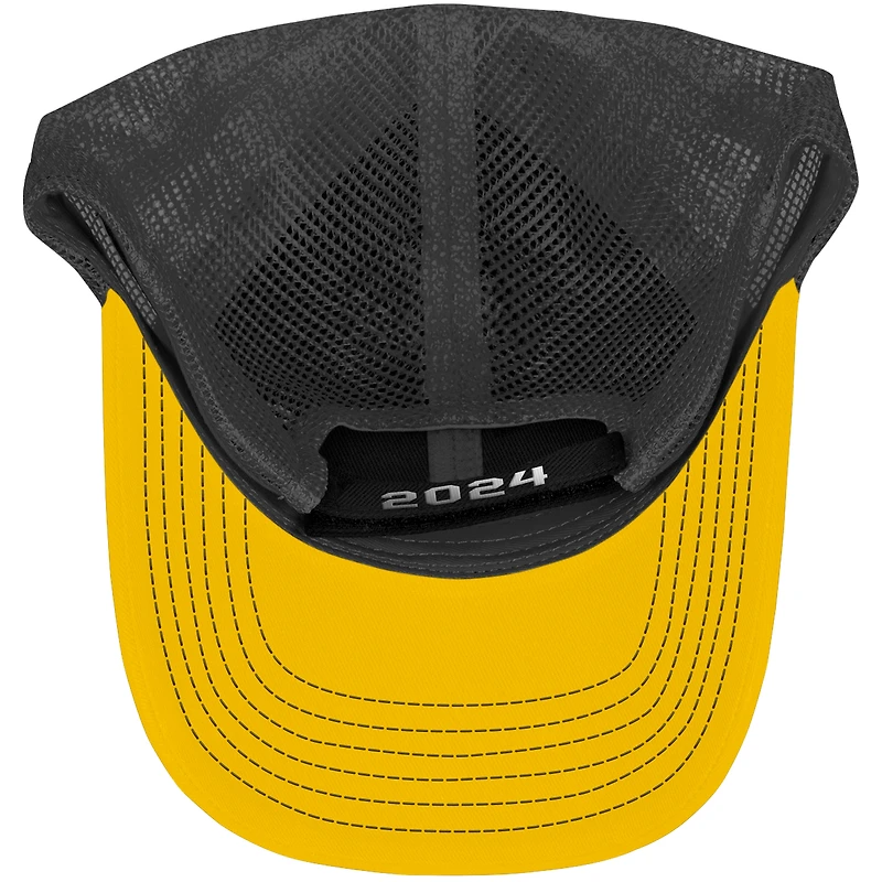 Casquette ajustable pour homme avec drapeau à damier et trophée de champion de la NASCAR Cup Series 2024 Joey Logano noire