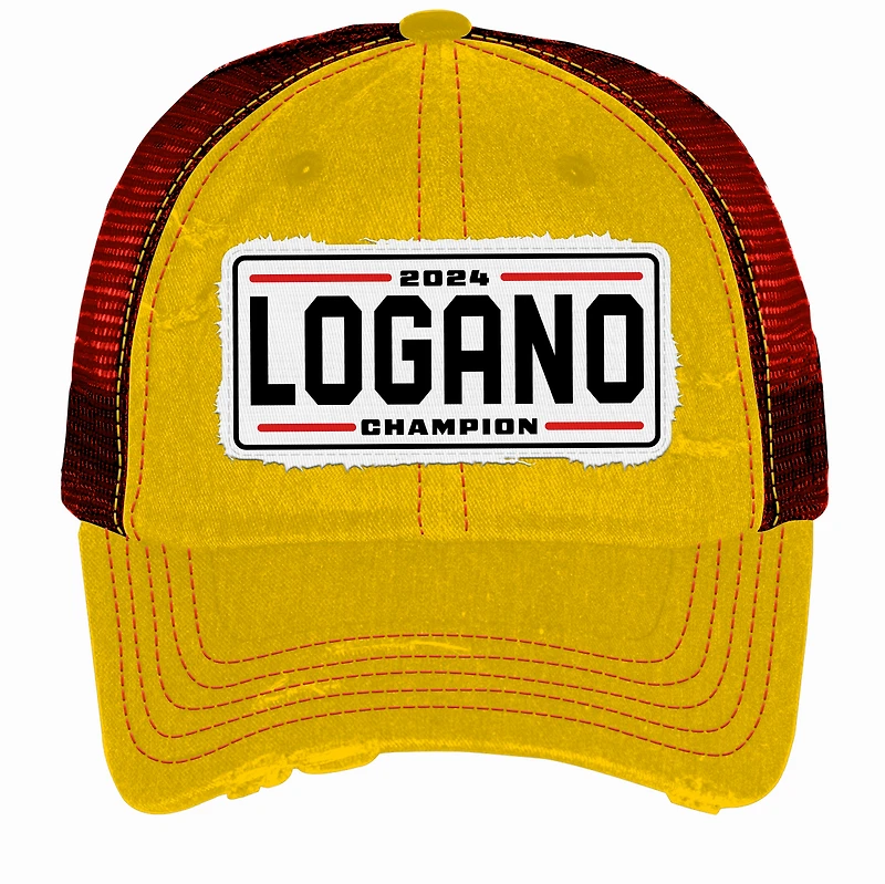 Men's Checkered Flag Sports Yellow Joey Logano 2024 NASCAR Cup Series Champion Patch Adjustable Hat