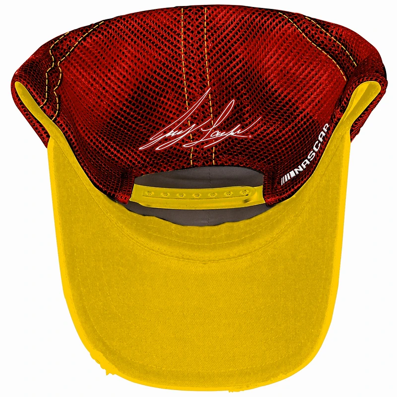 Men's Checkered Flag Sports Yellow Joey Logano 2024 NASCAR Cup Series Champion Patch Adjustable Hat
