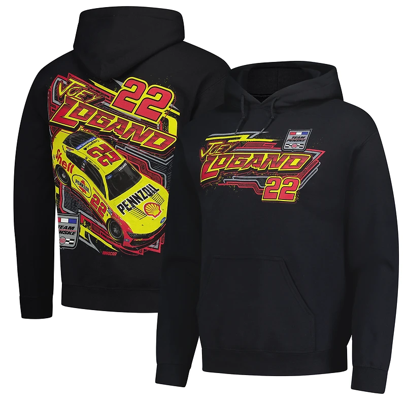 Sweat à capuche noir classique Joey Logano Shell Pennzoil Flash pour homme