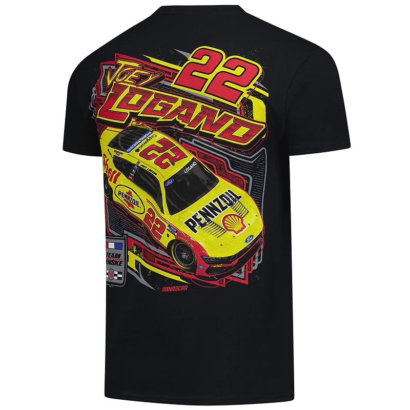 Men's Classic Ink Black Joey Logano Shell Pennzoil Flash T-Shirt