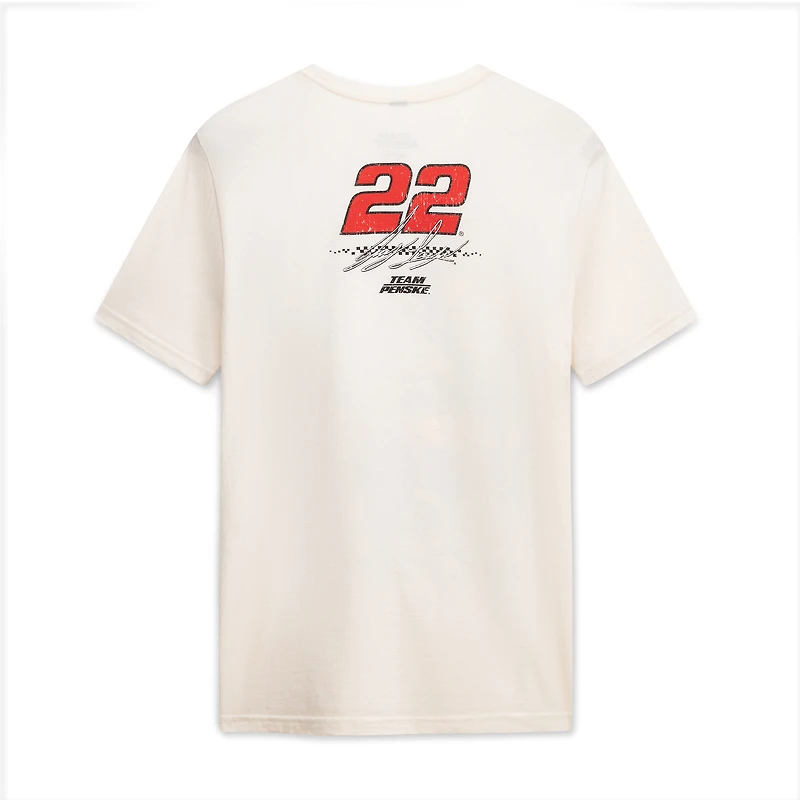 Men's Classic Ink Cream Joey Logano #22 Shell & Pennzoil Comic Book T-Shirt