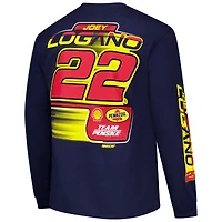 Men's Classic Ink Navy Joey Logano Shell-Pennzoil Long Sleeve T-Shirt